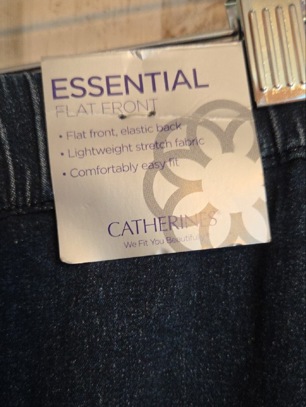 Catherines Women's Relaxed Dark Blue Pull-On Jeans - Picture 2 of 10